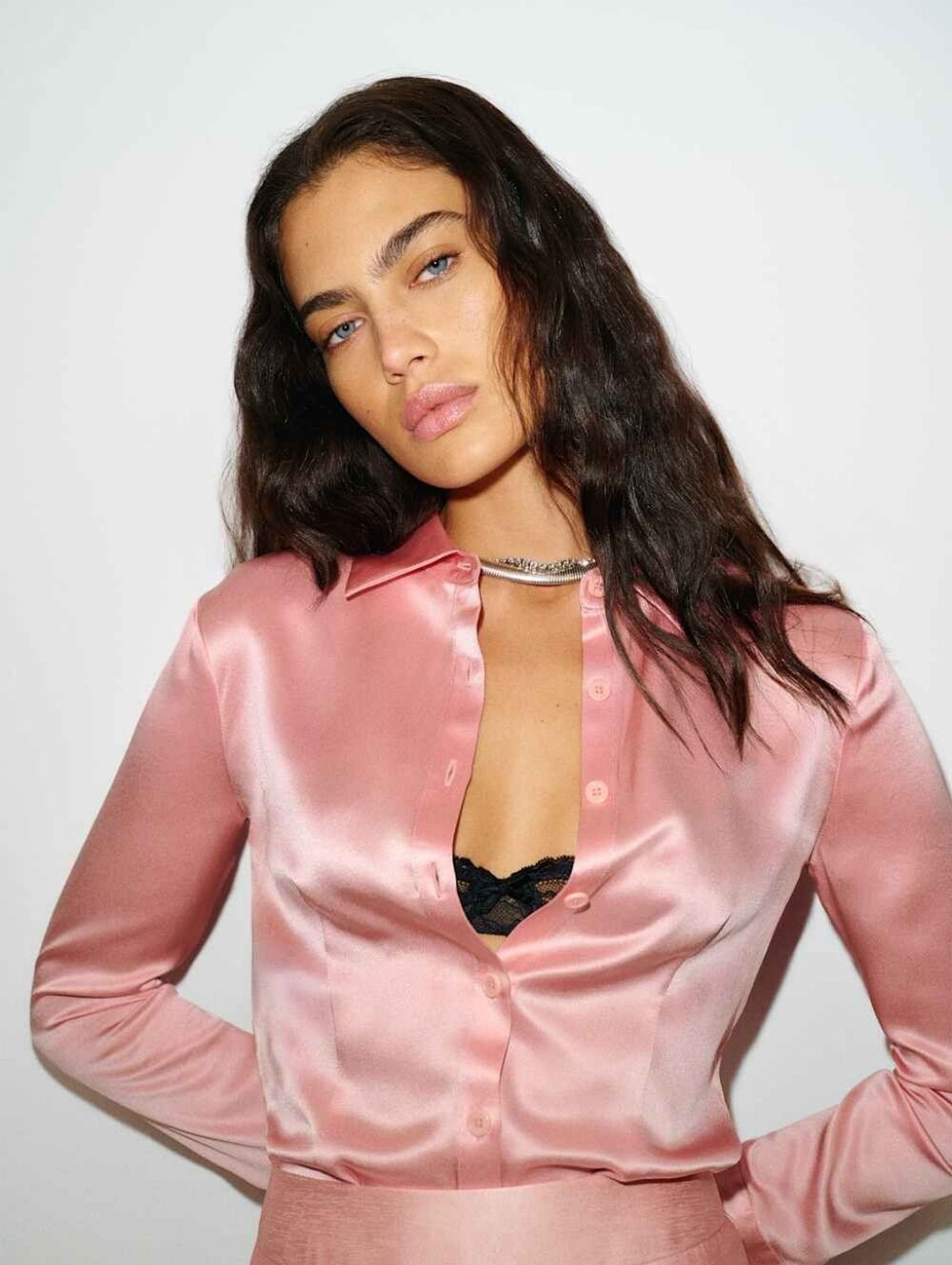 Reformation Raya Fitted Silk Shirt Size 8